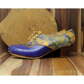 Carmela 40,5 AA Leather Índigo Cubano 5 Visto Atrás Fantasía Mostaza
