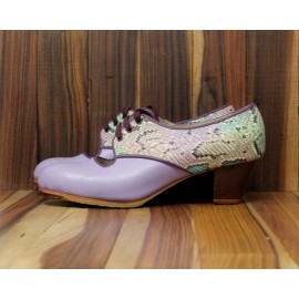 Carmela 40,5 AA Leather Amatista Cubano 5 Visto Atrás Serpiente Colorida