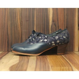 Chapín Mujer 38,5 AA+PR Leather Navy Cubano Atrás Fantasía Navy