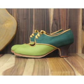 Carmela 35,5 A+PR Nubuck Pistacho Carrete 5 Visto Atrás Nubuck Bosque R. Mostaza