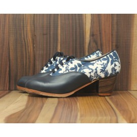 Chapín Mujer 35,5 AA Piel Navy Cubano 5 Visto Atrás Fantasía