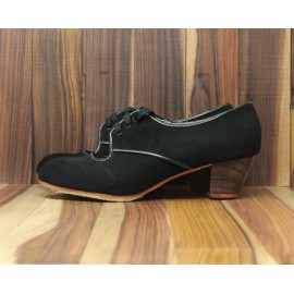 Carmela 35 A Nubuck Negro Cubano 5 Visto (Filis Beige)
