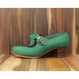 Lola 39,5 AA Nobuck Verde Cubano 5 Visto R. Negro