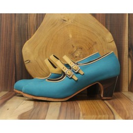 Manuela 39 A Nubuck Teal Clásico 5 Visto Correas Nubuck Mostaza R. Mostaza