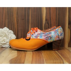 Carmela 39,5 AA Nubuck Albaricoque Cubano 5 Visto Atrás Mosaico