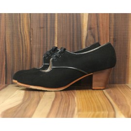 Carmela 40 AA Suede Negro Cubano 5 Visto (Filis Beige)