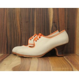 Carmen 35,5 A+PR Nobuck Crema Carrete 5 Visto R. Naranja