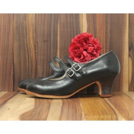 Manuela 39 A+PR Leather Negro Carrete 5 Visto (Filis Beige)