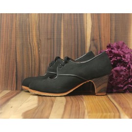 Carmela 34 AA Nobuck Negro Clásico 5 Visto (Filis Beige)