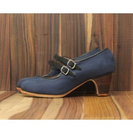 Manuela 35,5 A Nobuck Navy Clásico 5 Visto Correas Nobuck Negro