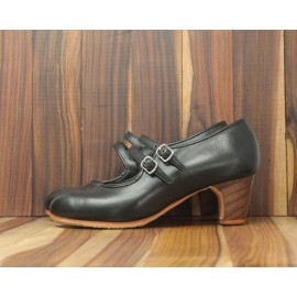 Manuela 39,5 AA Leather Negro Clásico 5 Visto (Filis Beige)