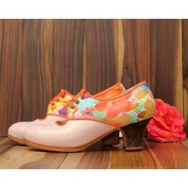 Carmela 35,5 A Piel Rosa Pastel Carrete 5 Visto Atrás Fantasía Flores