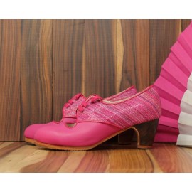 Carmela 37 AA Leather Fucsia Clásico 5 Visto Atrás Fantasía Urdimbre