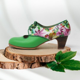 Carmela 39,5 AA+PR Piel Verde Manzana Clásico 5 Visto Atrás Fantasia Hawaiana