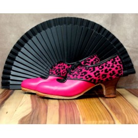 Carmela 36,5 A Leather Fucsia Carrete 5 Visto Atrás Animal Print Fucsia