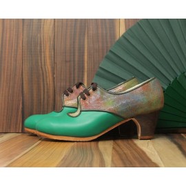Carmela 37,5 AA+PR Leather Verde Oscuro Clásico 5 Visto Atrás Fantasía Colorida