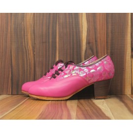 Chapín Mujer 35 A Leather Fucsia Cubano 5 Visto Atrás Fantasía Fucsia R. Vino