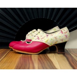 Carmela 38,5 A Piel Fucsia Carrete 5 Visto Atrás Fantasía Mariposas