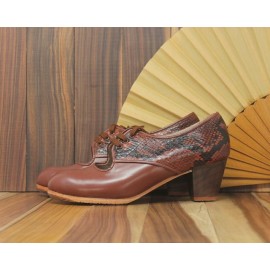 Carmela 36 A+PR Leather Marrón Cubano 5 Visto Atrás Serpiente Marrón
