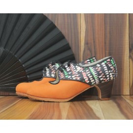 Carmela 36 A Nubuck Naranja Clásico 5 Visto Atrás Fantasía Pinceladas