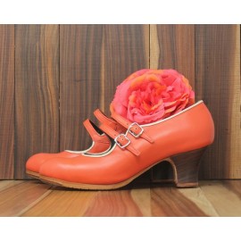Manuela 38 A Piel Naranja Coral Carrete 5 Visto R. Marfil