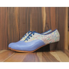 Chapín Mujer 39 A Leather Azul Violeta Cubano 5 Visto Atrás Fantasía Colorida