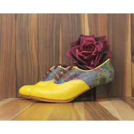 Chapín Mujer 36 A+PR Leather Plátano Cubano 5 Visto Atrás Floral