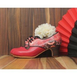 Carmela 36 AA+PR Leather Rojo Sangre Clásico Atrás Serpiente Rojo R. Negro