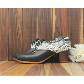 Carmela 35,5 A Leather Negro Cubano 5 Visto Atrás Serpiente 50