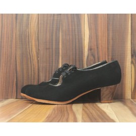 Carmen 40 AA Suede Negro Cubano 5 Visto (Filis Beige)