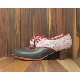 Carmela 39,5 AA Leather Gris Cubano 5 Visto Atrás Fantasía R. Guinda