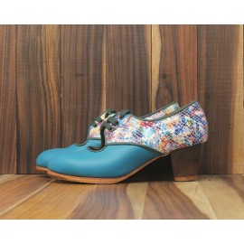 Carmela 34,5 AA+PR Leather Teal Cubano 5 Visto Atrás Mosaico R. Bosque