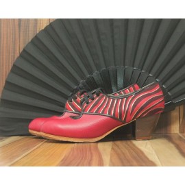 Carmela 37 A+PR Leather Guinda Rugosa Cubano 5 Visto Atrás Fantasía R. Negro