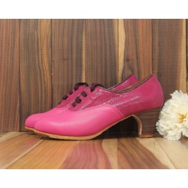 Chapín Mujer 37 A+PR Leather Fucsia Clásico 5 Visto Atrás Lagarto Buganvilla