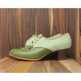 Carmela 40 A Leather Oliva Cubano 5 Visto Atrás Fantasía Verde-Dorado R. Oro