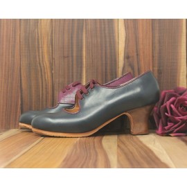 Carmen 37,5 AA Leather Navy Carrete 5 Visto Interior Lagarto Berenjena