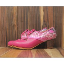 Carmela 37 A Leather Fucsia Cubano 5 Visto Atrás Serpiente Fucsia