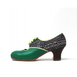Carmela 37 A+PR Leather Esmeralda Carrete 5 Visto Atrás Fantasía Mosaico R. Lima