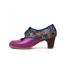 Carmela 36 A+PR Leather Magenta Clásico 5 Visto Atrás Fantasía Multicolor R. Azuón