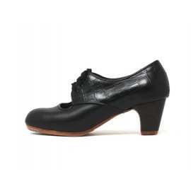 Carmela 36 A Leather Negro Clásico 5 Visto Atrás Reptil Negro