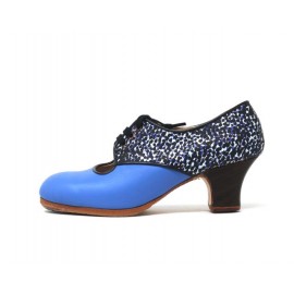 Carmela 36 AA+PR Leather Azul Violeta Carrete 5 Visto Atrás Fantasía Moteado R. Navy