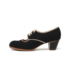Carmela 40 AA Nubuck Negro Cubano 5 Visto R. Oro Rosa