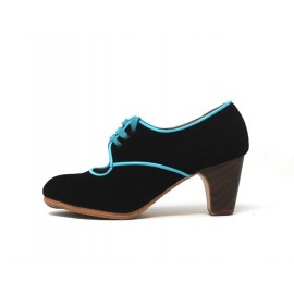 Carmela 35 AA Suede Negro Clásico 6 Visto R. Celeste