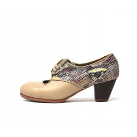 Carmela 36 AA+PR Leather Beige Cubano 5 Visto Atrás Serpiente 47