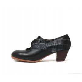 Carmela 37,5 AA+PR Leather Negro Cubano 5 Visto Atrás Fantasía Navy