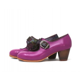 Lola 36 AA+PR Piel Magenta Cubano 5 Visto Interior Y Correa Floral