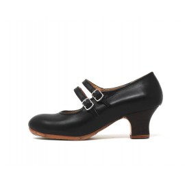 Manuela 34 AA Leather Negro Carrete 5 Visto (Filis Beige)