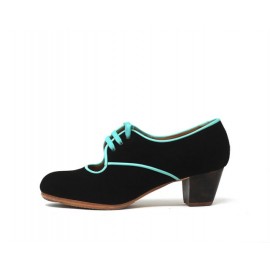 Carmela 38,5 AA Suede Negro Cubano 5 Visto R. Aguamarina