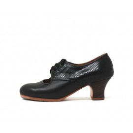 Carmela 36 A+PR Piel Negro Carrete 5 Visto Atrás Coco Negro