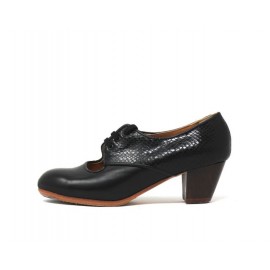 Carmela 37 A+PR Leather Negro Cubano 5 Visto Atrás Coco Negro